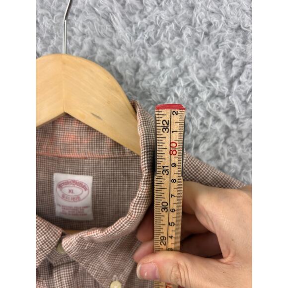 Brooks Brothers XL Irish Linen Houndstooth Short Sleeve  Traditional Fit - Picture 8 of 9